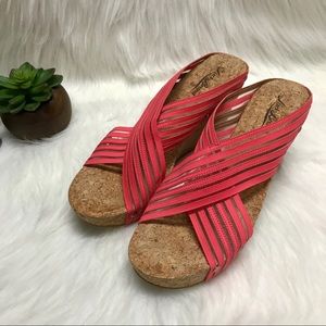 Lucky Brand Platform Wedges with Pink Straps